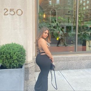 Boohoo Bandage Thong Flare Pant